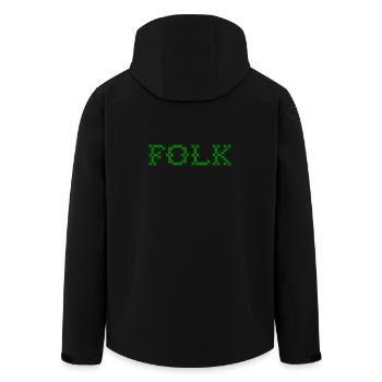 Folk Folklore - Men’s Recycled Softshell Jacket by Stanley/Stella - black - Back - AI Model Male 185 light (185cm)