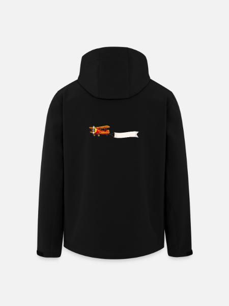 Biplane Airplane Banner Motif Retro - Men’s Recycled Softshell Jacket by Stanley/Stella - black