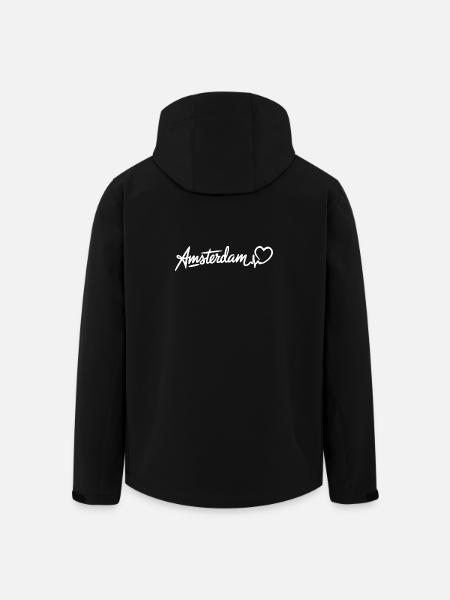 Amsterdam Heartbeat Netherlands - Men’s Recycled Softshell Jacket by Stanley/Stella - black
