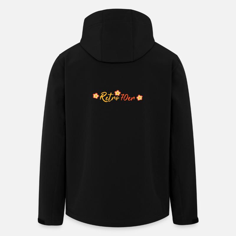 70er Jahre Blume Blüte - Recycelte Männer Softshell-Jacke von Stanley/Stella - Schwarz
