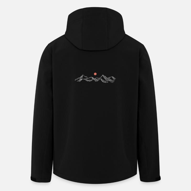 Crimson Sun Over Snowy Peaks - Men’s Recycled Softshell Jacket by Stanley/Stella - black