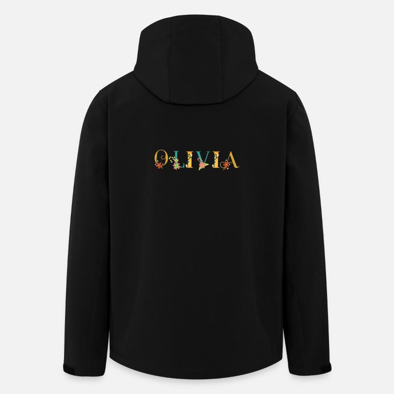 OLIVIA Namenskunst mit gestickten Blumen - Recycelte Männer Softshell-Jacke von Stanley/Stella - Schwarz