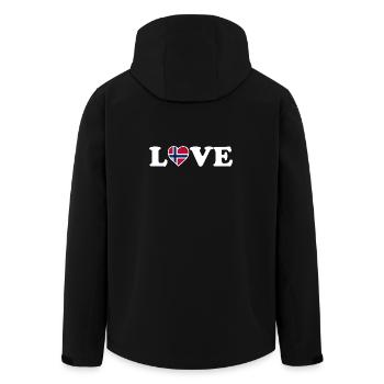 Amour - Drapeau de la Norvège - Norvège - Norvège - Veste softshell homme en polyester recyclé Stanley/Stella - noir - Dos - AI Model Male 185 light (185cm)