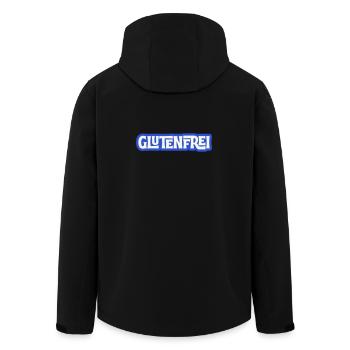 Glutenfrei Logo Blau Statement - Recycelte Männer Softshell-Jacke von Stanley/Stella - Schwarz - Hinten - AI Model Male 185 light (185cm)