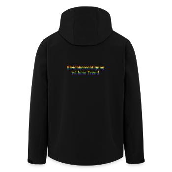 Gleichberechtigung ist kein Trend - Recycelte Männer Softshell-Jacke von Stanley/Stella - Schwarz - Hinten - AI Model Male 185 light (185cm)