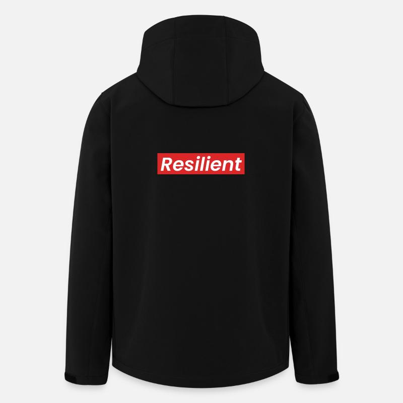 „Resilient“ Statement Shirt in Weiß auf Rot - Recycelte Männer Softshell-Jacke von Stanley/Stella - Schwarz