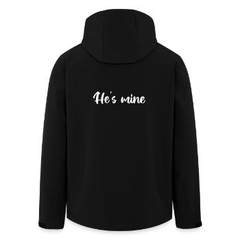 He's mine – handschriftliche Kalligraphie - Recycelte Männer Softshell-Jacke von Stanley/Stella - Schwarz - Hinten - AI Model Male 185 light (185cm)