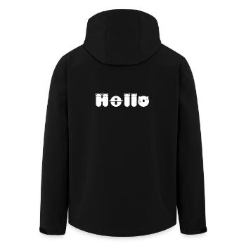 Hallo Katze - Recycelte Männer Softshell-Jacke von Stanley/Stella - Schwarz - Hinten - AI Model Male 185 light (185cm)