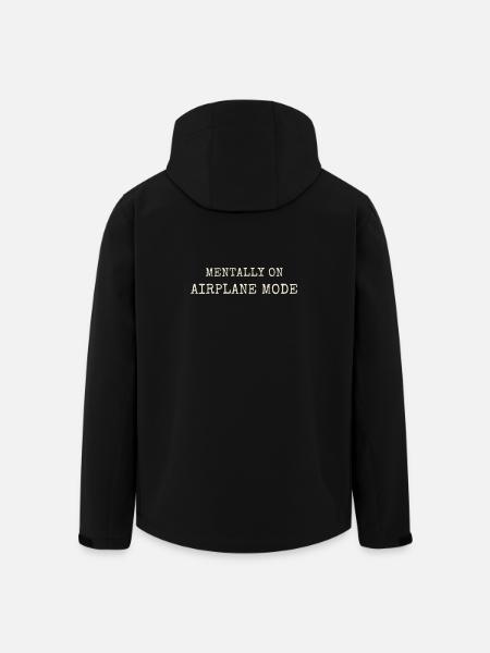 Mentalement dans l’avion, mode Introverti - Veste softshell homme en polyester recyclé Stanley/Stella - noir