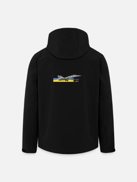 UKRAINE: Ghost Of Kyiv Fighter Jet - Men’s Recycled Softshell Jacket by Stanley/Stella - black