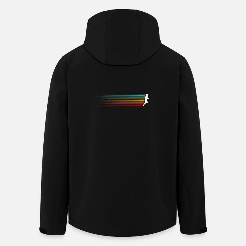 Rainbow Stripes Run Silhouette - Recycelte Männer Softshell-Jacke von Stanley/Stella - Schwarz
