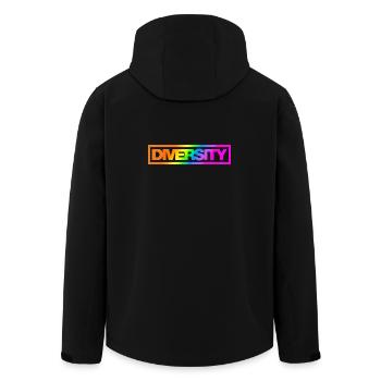 Typo Diversity Silhouette Rainbow - Men’s Recycled Softshell Jacket by Stanley/Stella - black - Back - AI Model Male 185 light (185cm)