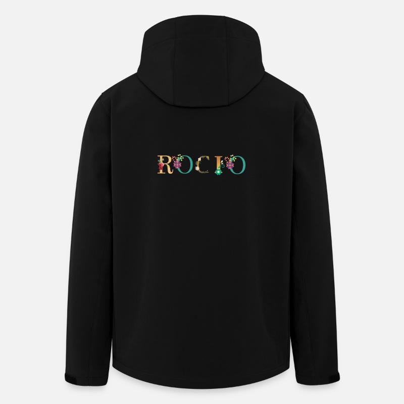 ROCIO name decorated with flowers - Men’s Recycled Softshell Jacket by Stanley/Stella - black