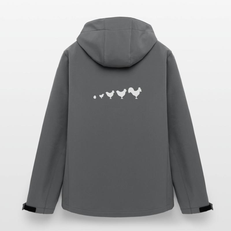 Evolution Farmer Chicken Rooster Funny Men’s Recycled Softshell Jacket by Stanley/Stella