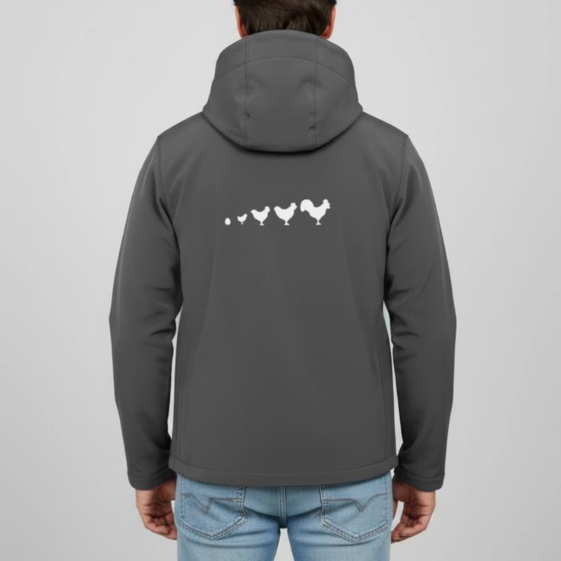 Evolution Farmer Chicken Rooster Funny Men’s Recycled Softshell Jacket by Stanley/Stella
