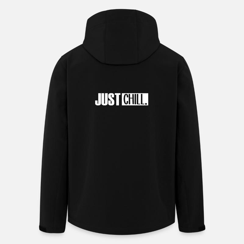 Just Chill Funny Chilling Sayings - Men’s Recycled Softshell Jacket by Stanley/Stella - black