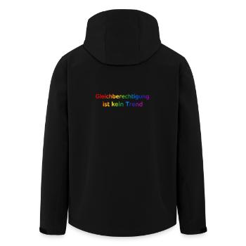 Gleichberechtigung ist kein Trend Regenbogen - Recycelte Männer Softshell-Jacke von Stanley/Stella - Schwarz - Hinten - AI Model Male 185 light (185cm)