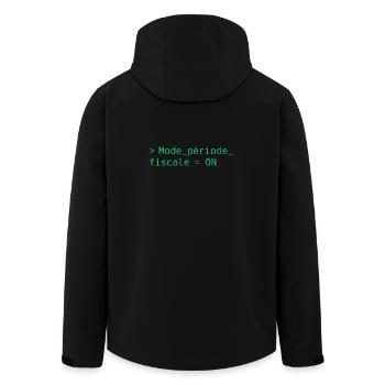 Période fiscale : chargement lent, café rapide - Veste softshell homme en polyester recyclé Stanley/Stella - noir - Dos - AI Model Male 185 light (185cm)
