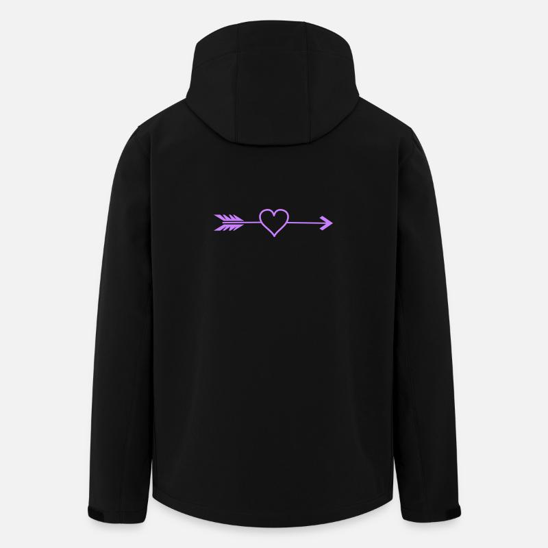 Herz Pfeil in Lila - Recycelte Männer Softshell-Jacke von Stanley/Stella - Schwarz