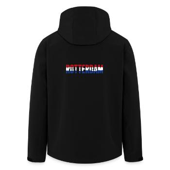 Rotterdam Flag Netherlands Vintage - Men’s Recycled Softshell Jacket by Stanley/Stella - black - Back - AI Model Male 185 light (185cm)