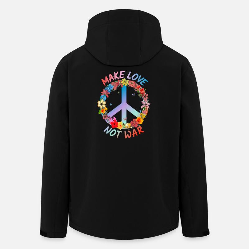 Faites l’amour pas la guerre - Veste softshell homme en polyester recyclé Stanley/Stella - noir