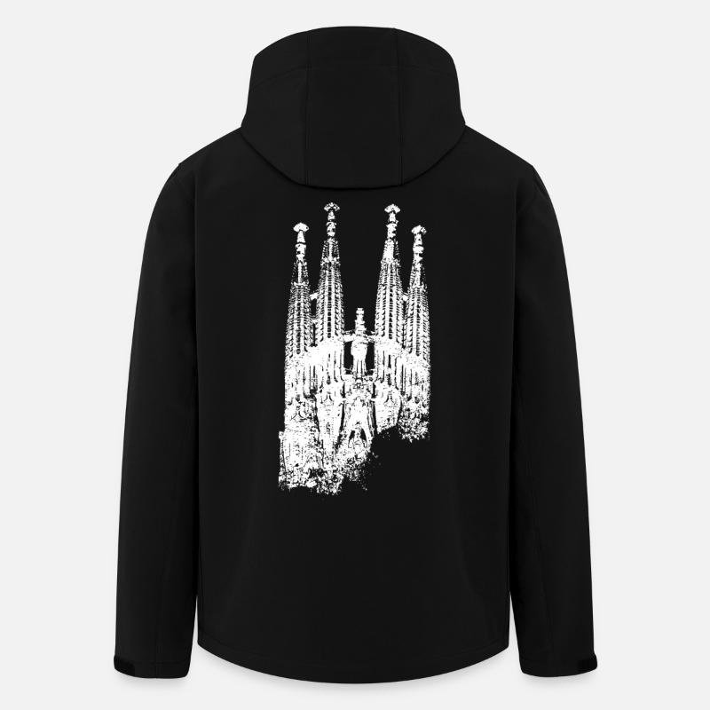 Barcelone Sagrada Familia Espagne J’aime Barcelone - Veste softshell homme en polyester recyclé Stanley/Stella - noir