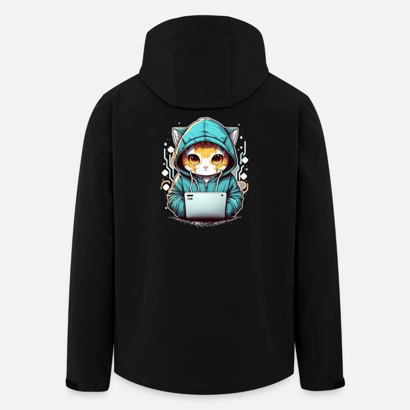 Coding cat - Recycelte Männer Softshell-Jacke von Stanley/Stella - Schwarz