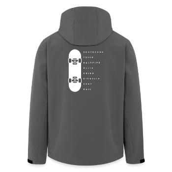 Skateboard Trick Culture Skater Lifestyle - Men’s Recycled Softshell Jacket by Stanley/Stella - anthracite - Back - AI Model Male 185 light (185cm)
