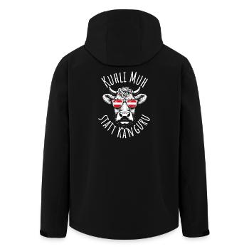 kuhli muh statt känguru mundartsprüche österreich - Recycelte Männer Softshell-Jacke von Stanley/Stella - Schwarz - Hinten - AI Model Male 185 light (185cm)