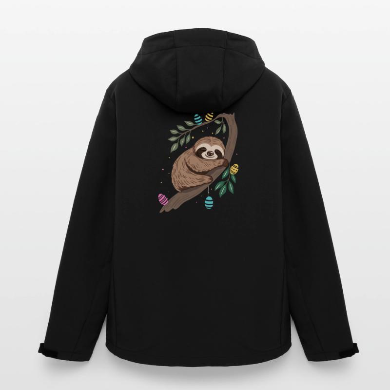 Easter Sloth with Easter Eggs Men’s Recycled Softshell Jacket by Stanley/Stella