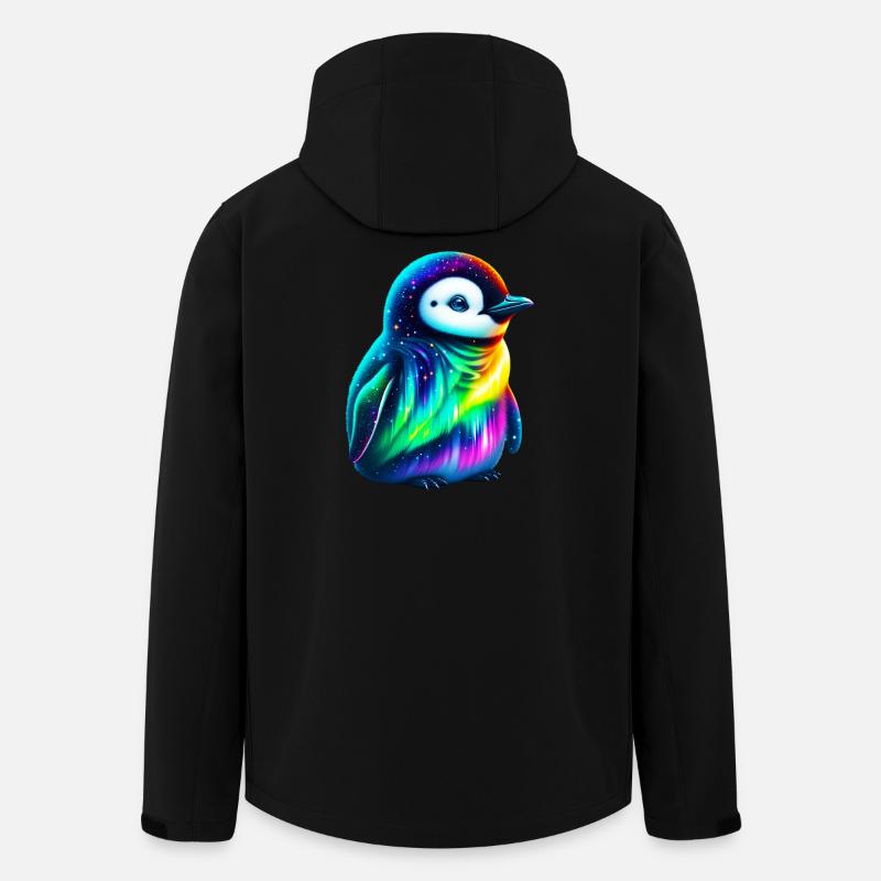 Aurora Borealis Penguin - Men’s Recycled Softshell Jacket by Stanley/Stella - black