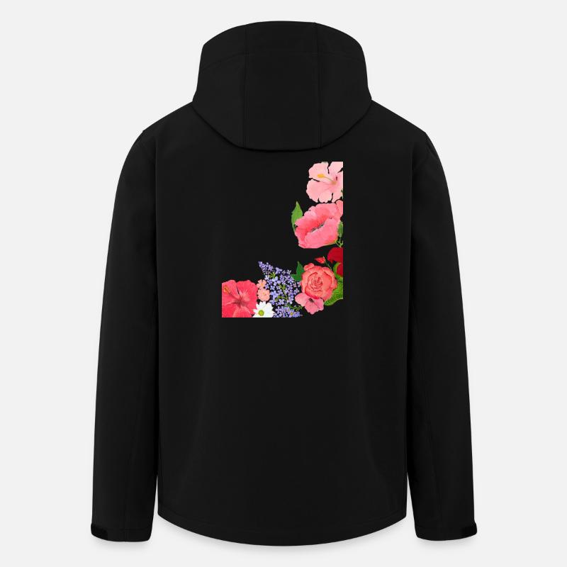 Summer Blossoms Motif Flower Power - Men’s Recycled Softshell Jacket by Stanley/Stella - black