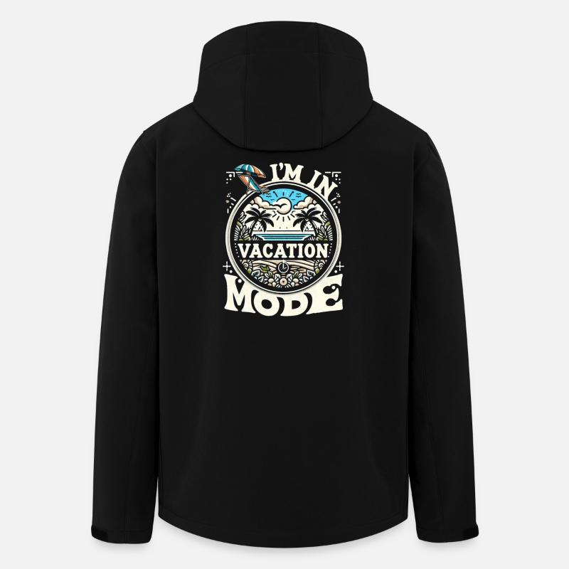Ich bin im Urlaubsmodus Vacation mode - Recycelte Männer Softshell-Jacke von Stanley/Stella - Schwarz