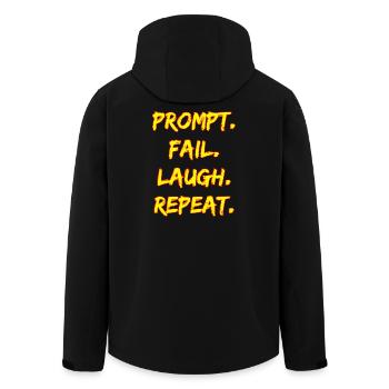 PROMPT. ÉCHOUER. RIRE. RÉPÉTER. - Veste softshell homme en polyester recyclé Stanley/Stella - noir - Dos - AI Model Male 185 light (185cm)
