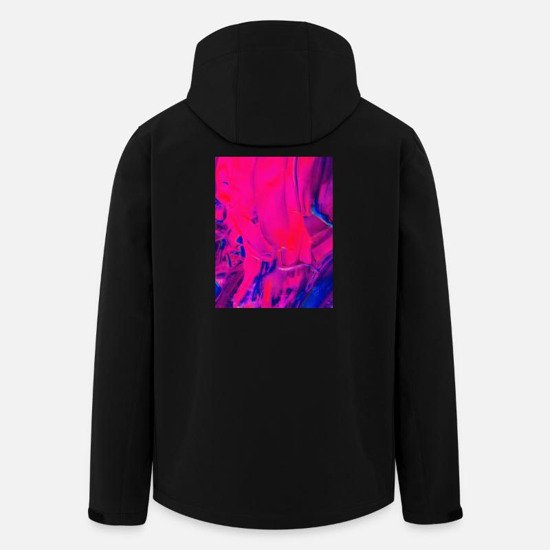 Abstract Pink and Blue Sea Design - Men’s Recycled Softshell Jacket by Stanley/Stella - black