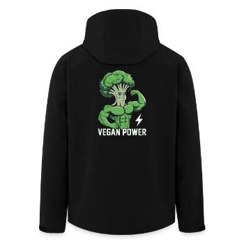 Puissance végétalienne - Veste softshell homme en polyester recyclé Stanley/Stella - noir - Dos - AI Model Male 185 light (185cm)