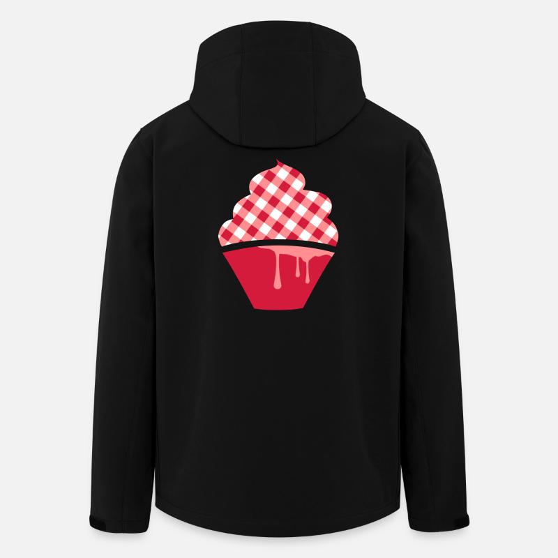 Stylized cupcake with check topping - Men’s Recycled Softshell Jacket by Stanley/Stella - black