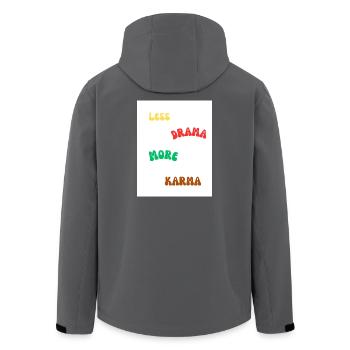 Citation positive sur la vie et le karma - Veste softshell homme en polyester recyclé Stanley/Stella - charbon - Dos - AI Model Male 185 light (185cm)