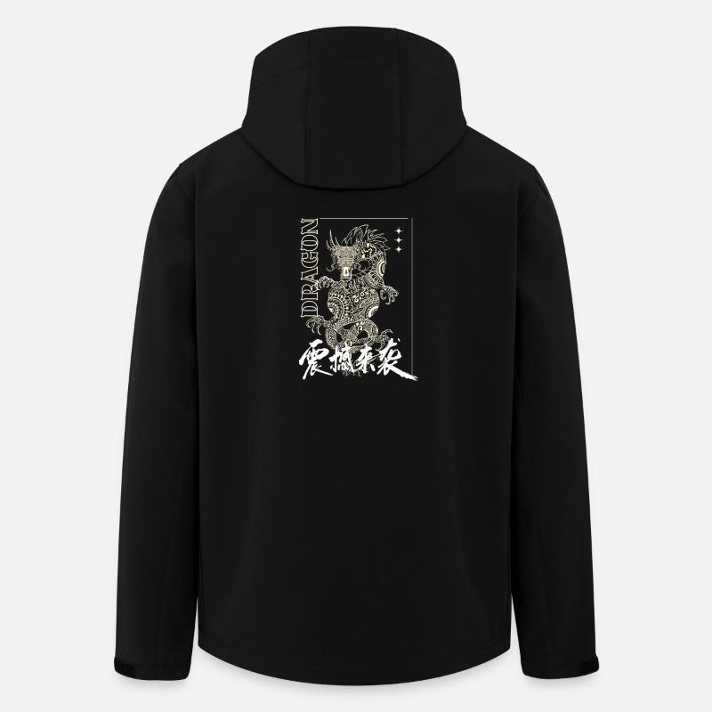 Dragon mystique avec lettrage - Veste softshell homme en polyester recyclé Stanley/Stella - noir