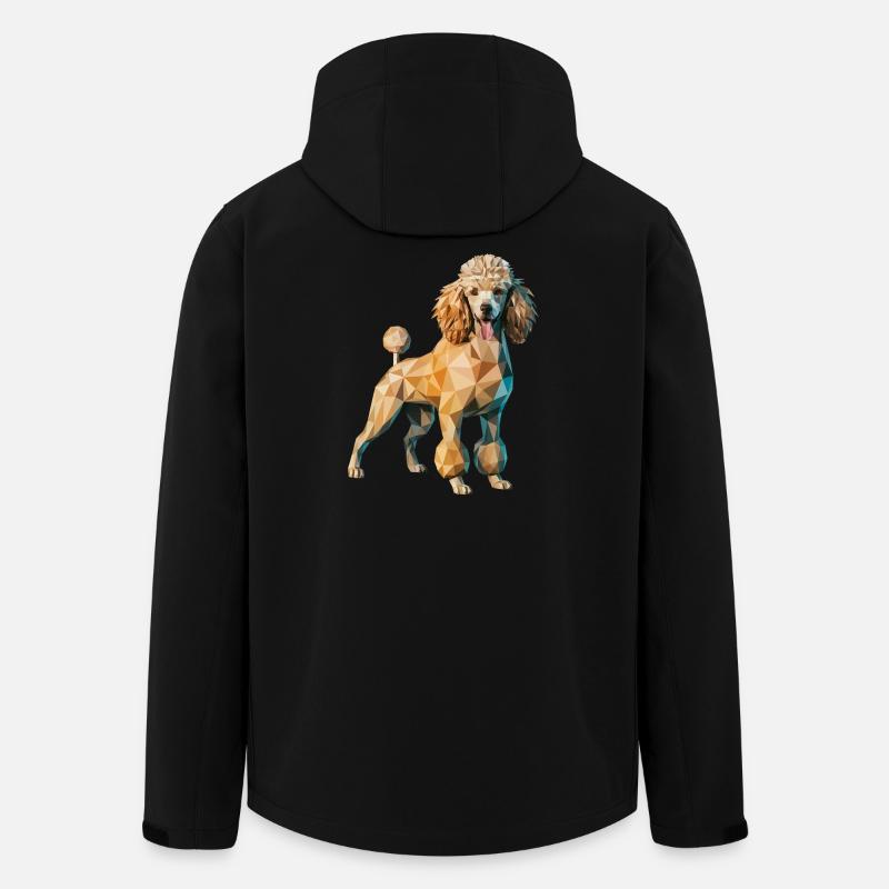 Poodle - Cool Low Poly Logo - Men’s Recycled Softshell Jacket by Stanley/Stella - black