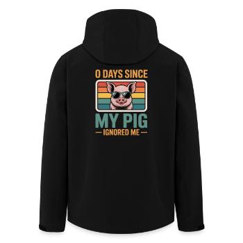 0 Days Since My Pig Ignored Me Pig Farmer Lover - Recycelte Männer Softshell-Jacke von Stanley/Stella - Schwarz - Hinten - AI Model Male 185 light (185cm)