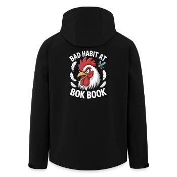 Funny Rooster Stop Staring At My Chicks Vintage - Men’s Recycled Softshell Jacket by Stanley/Stella - black - Back - AI Model Male 185 light (185cm)
