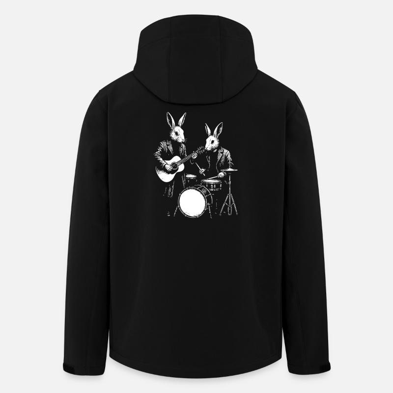 Bunny Band Jam: Guitar & Drums - Men’s Recycled Softshell Jacket by Stanley/Stella - black