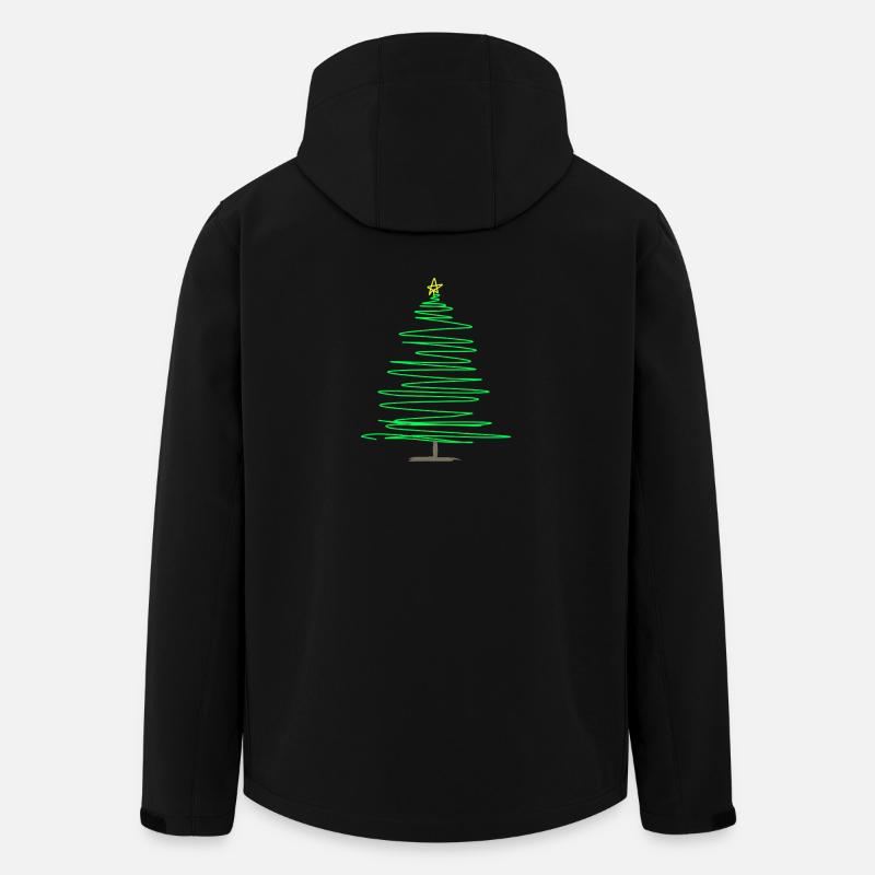 Grüner Spiraltannenbaum mit Stern - Recycelte Männer Softshell-Jacke von Stanley/Stella - Schwarz