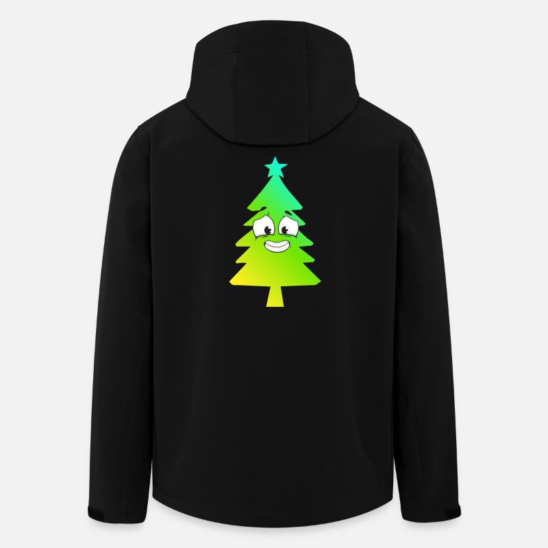 Christmas Tree Gradient Smile - Men’s Recycled Softshell Jacket by Stanley/Stella - black