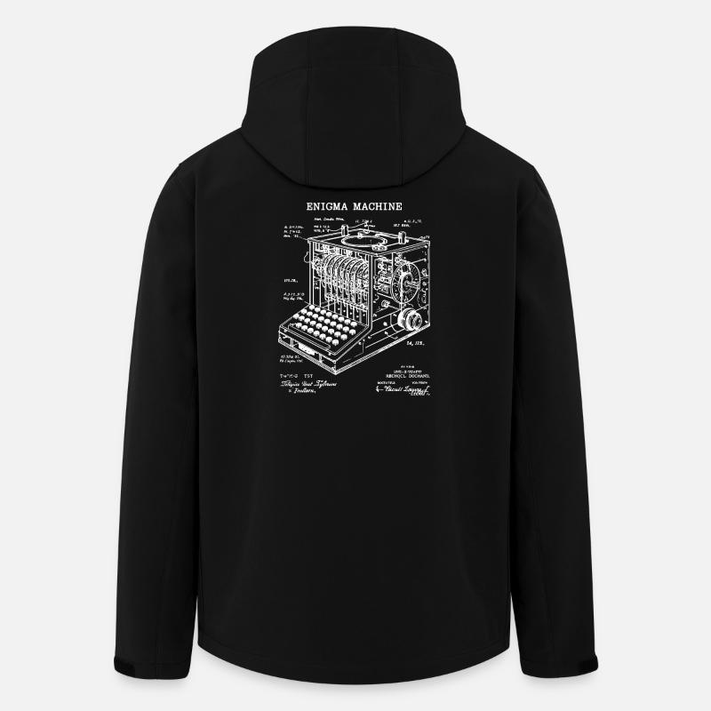 Enigma Machine Blueprint - Men’s Recycled Softshell Jacket by Stanley/Stella - black