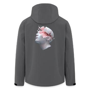Zerfallender Kopf, innere Gedanken als Trümmer - Recycelte Männer Softshell-Jacke von Stanley/Stella - Schwarz - Hinten - AI Model Male 185 light (185cm)