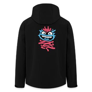 Kleine Monster: Punk-Affe mit Zwinkern - Recycelte Männer Softshell-Jacke von Stanley/Stella - Schwarz - Hinten - AI Model Male 185 light (185cm)