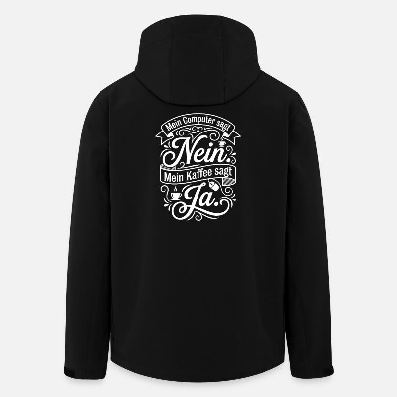 Kaffee gegen Computer Zitat - Recycelte Männer Softshell-Jacke von Stanley/Stella - Schwarz