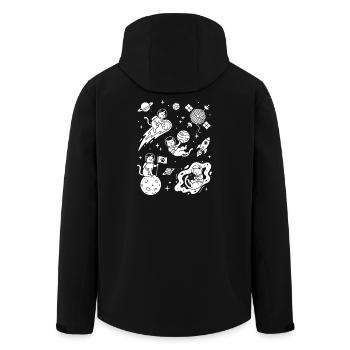 Astro Cats dans l’espace - Veste softshell homme en polyester recyclé Stanley/Stella - noir - Dos - AI Model Male 185 light (185cm)